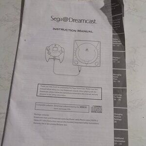 Sega Dreamcast Console Instruction Manual